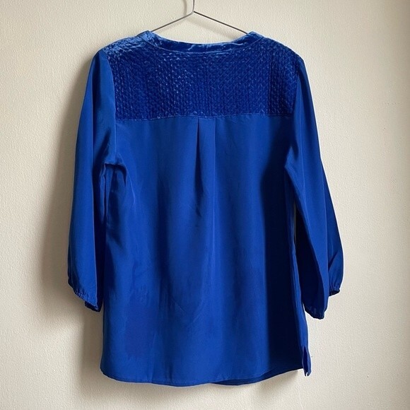 Isaac Mizrahi Rich Blue Shirt Top - Picture 4 of 7